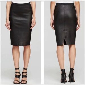 Helmut Lang plonge stretch leather pencil skirt 2